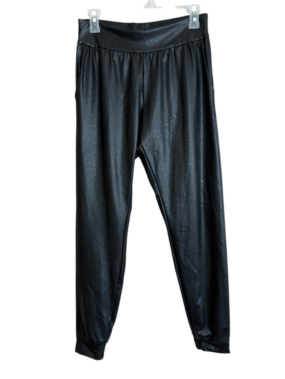 Commando Faux Leather Jogger Pants Black Slim Pull On Size S - Picture 3 of 11